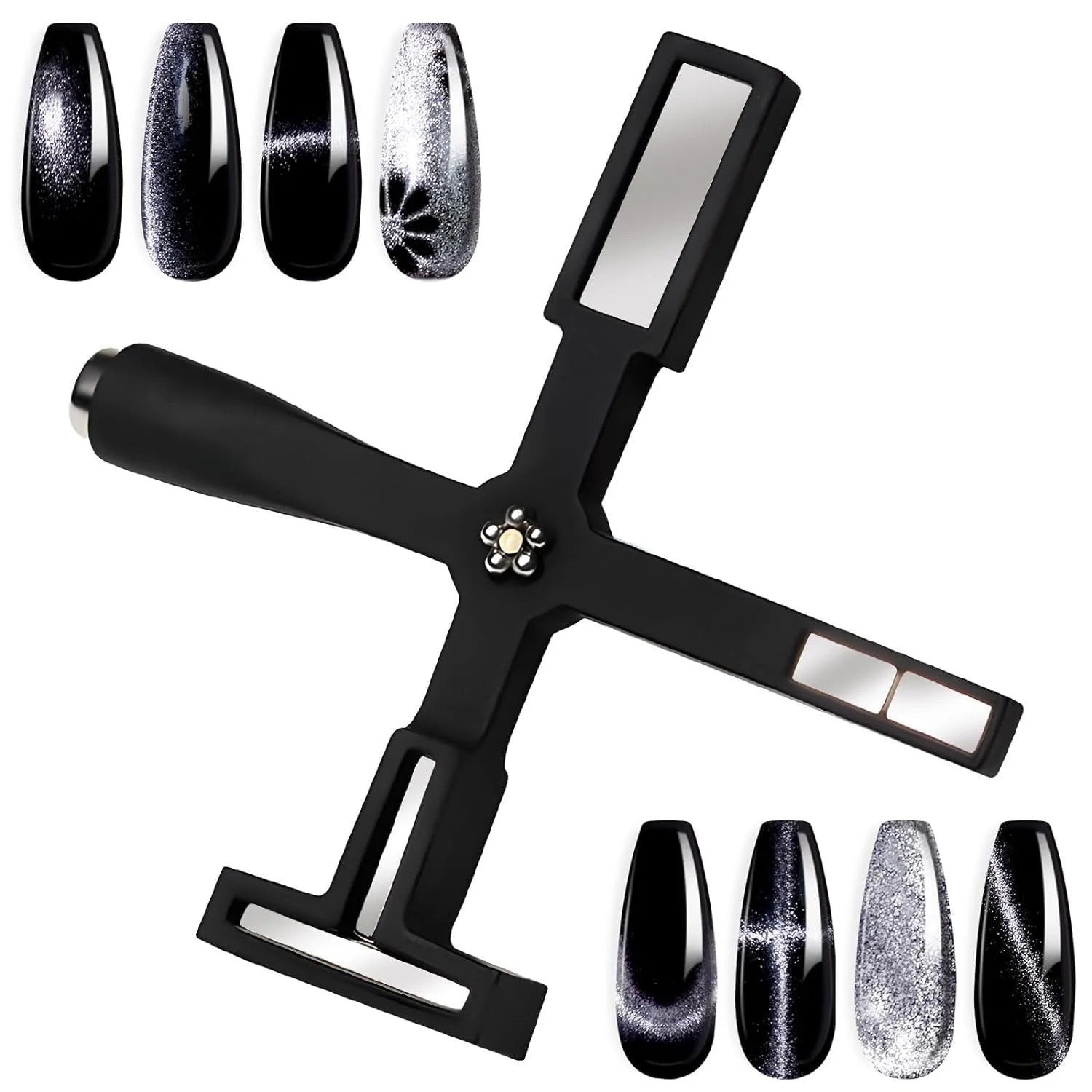 DX Nail Art 5-in-1 Magnetic Nail Tool Cat Eye Nail Magnet Wand Set for Gel Polish Effects