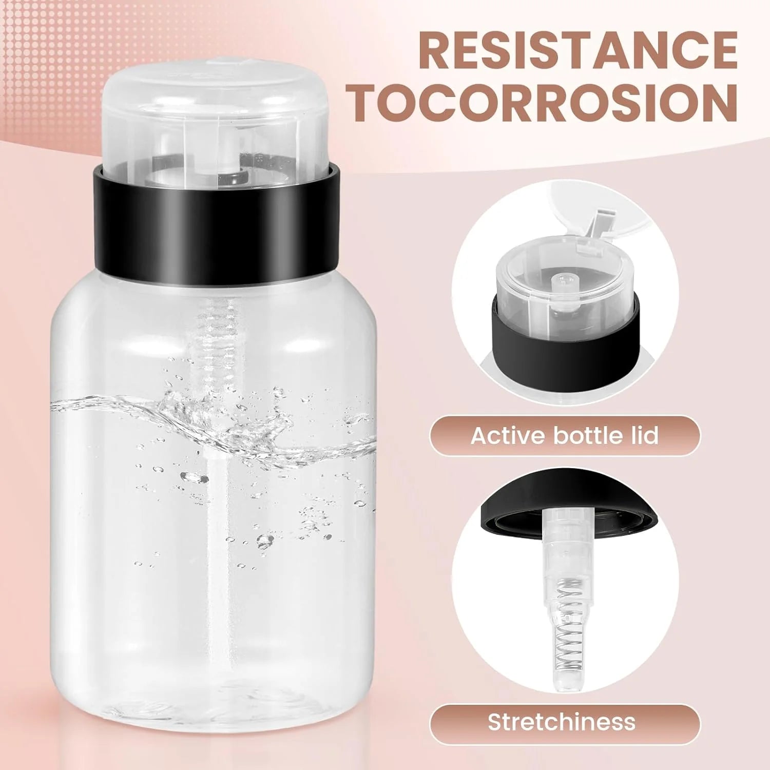 DX Nail Art Nail Pump Dispenser Bottle Push-Down Liquid Dispenser for Nail Polish Remover, Toner & Acetone