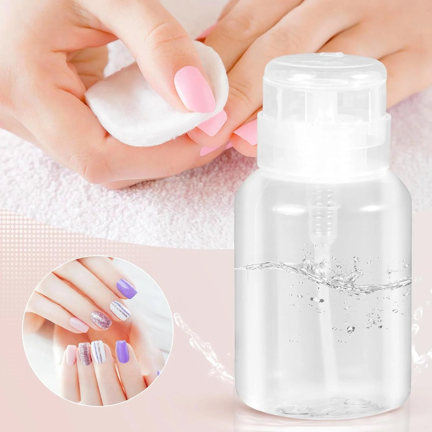 DX Nail Art Nail Pump Dispenser Bottle Push-Down Liquid Dispenser for Nail Polish Remover, Toner & Acetone